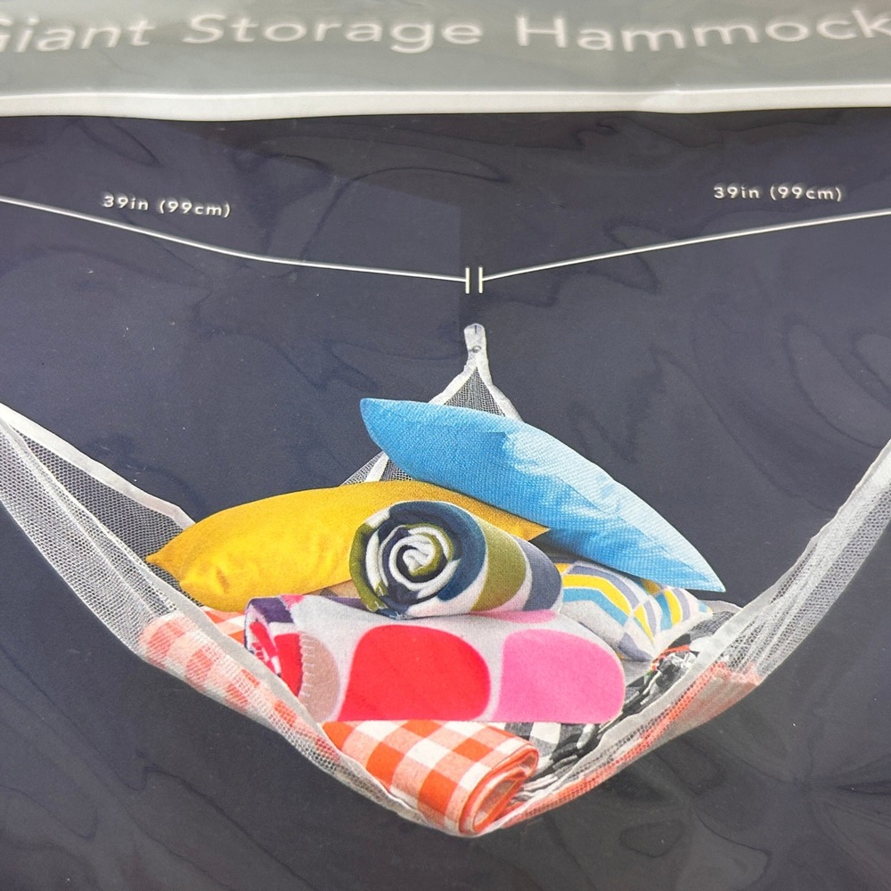 Closet Essentials Giant Storage Hammock White Mesh Toy Organizer 39in 369969
